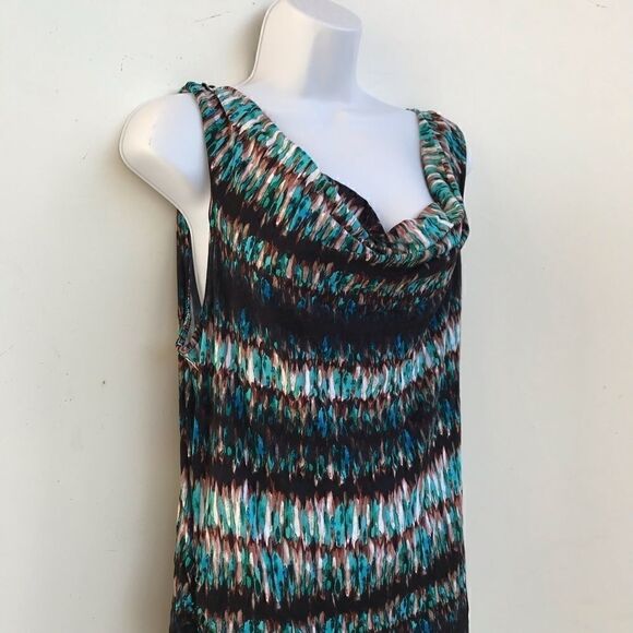 Cynthia Rowley XL Teal Tie Dye Ruched Dress - Picture 8 of 11